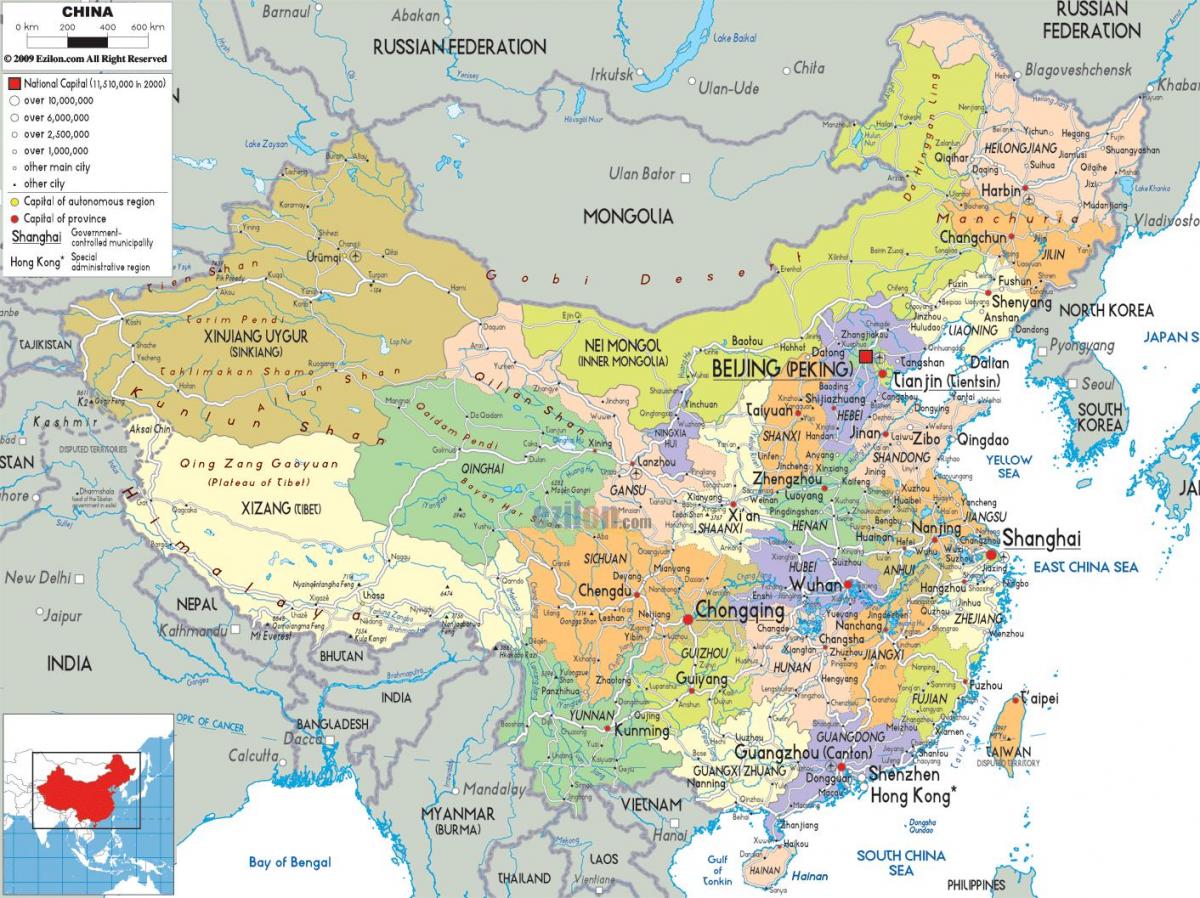 Grande mappa della Cina