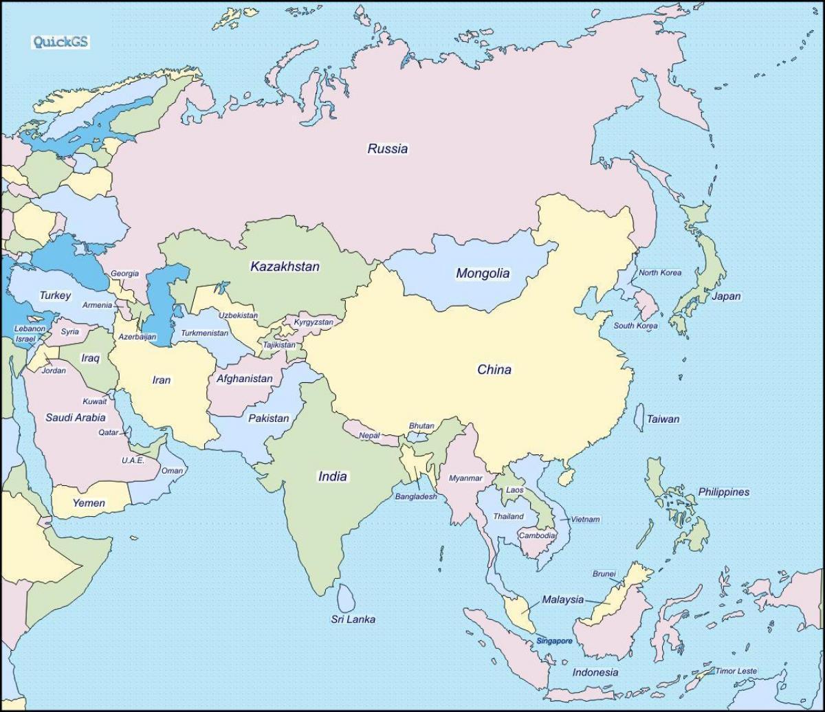 Mappa della Cina e dei paesi confinanti